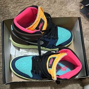 Nike Blue and Pink High-Top Sneakers